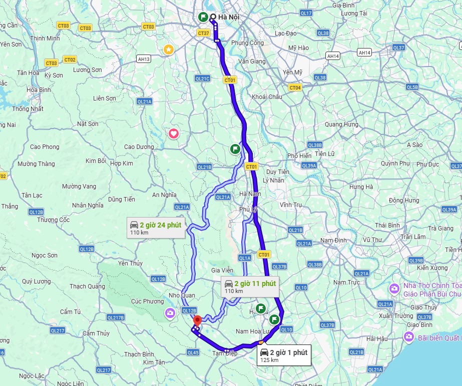 Hồ Đồng Chương cách Hà Nội khoảng 100-120km